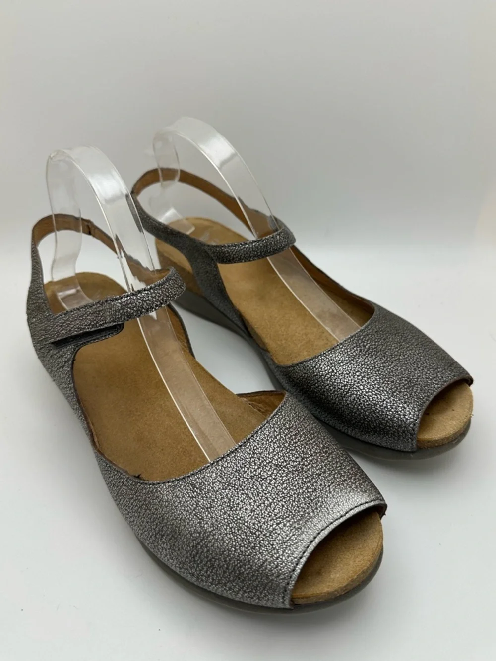 DANSKO Marcy Metallic Leather Gray Slingback Comfort Shoes Sandals Sz 42 - Picture 5 of 14